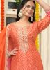 Readymade Shaded Orange & Pink Bandhej Print Pant Suit