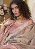 Digital Printed Art Silk Saree In Beige