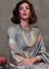 Grey Woven Border Cotton Saree