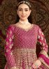 Pink Net Abaya Style Suit In Zari Embroidery