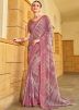 Pink Embroidered Saree In Silk
