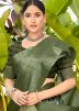 Sage Green Printed Saree & Blouse