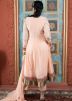 Light Peach Readymade Printed Anarkali Suit In Chanderi