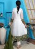 Off White Readymade Laced Georgette Anarkali Suit
