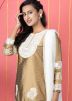 Readymade Golden Woven Sharara Suit In Silk
