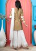 Readymade Golden Woven Sharara Suit In Silk