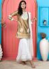 Readymade Golden Woven Sharara Suit In Silk