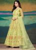 Light Yellow Dori Embroidered Anarkali Suit