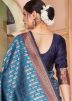 Blue Zari Woven Saree In Kanjivaram Silk
