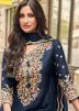 Blue Embroidered Gharara Salwar Suit Set
