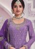Purple Sequin Work Salwar Suit Set