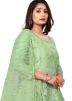 Green Embroidered Anarkali Suit Set In Net