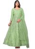Green Embroidered Anarkali Suit Set In Net