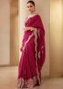 Pink Sequins Embroidered Saree In Art Silk