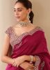 Pink Sequins Embroidered Saree In Art Silk