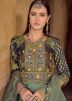Readymade Green Bandhej Print Anarkali Suit