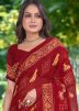 Maroon Printed Saree In Georgette