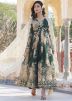 Readymade Green Floral Print Anarkali Suit