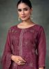 Mauve Pink Embroidered Pant Style Suit