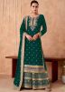 Green Embroidered Palazzo Salwar Suit Set