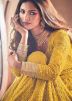 Yellow Embroidered Abaya Style Suit