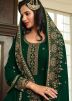 Green Zari Embroidered Palazzo Suit In Georgette