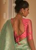 Green Zari Woven Work Saree In Crape