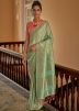 Green Zari Woven Work Saree In Crape