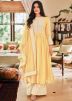 Yellow Embroidered Anarkali Palazzo Suit