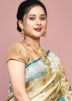 Beige Zari Woven Saree & Blouse