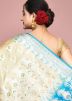 Beige Zari Woven Saree & Blouse