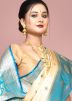 Beige Zari Woven Saree & Blouse