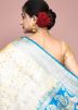 Beige Zari Woven Saree & Blouse