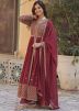 Maroon Readymade Embroidered Slit Style Suit