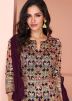 Purple Embroidered Palazzo Salwar Suit Set