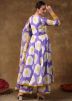 Readymade Lavender Printed Anarkali Suit In Cotton