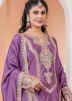 Purple Embroidered Salwar Suit Set