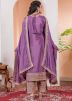 Purple Embroidered Salwar Suit Set