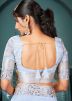 Blue Zari Woven Saree In Cotton