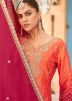 Readymade Shaded Orange & Pink Bandhej Print Palazzo Suit