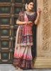 Beige Digital Print Saree In Art Silk