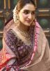 Beige Digital Print Saree In Art Silk