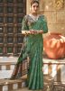 Green Digital Print Saree In Art Silk
