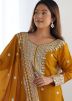 Readymade Yellow Embroidered Chiffon Sharara Suit