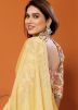 Yellow Plain Saree In Art Silk
