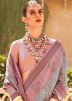Grey Saree In Art Silk In Foil Print