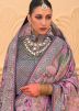 Pink Art Silk Saree In Digital Print