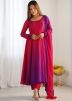 Multicolored Georgette Anarkali Suit & Dupatta