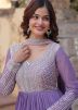 Purple Embroidered Anarkali Salwar Suit Set