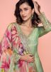 Green Zari Woven Salwar Suit Set In Jacquard